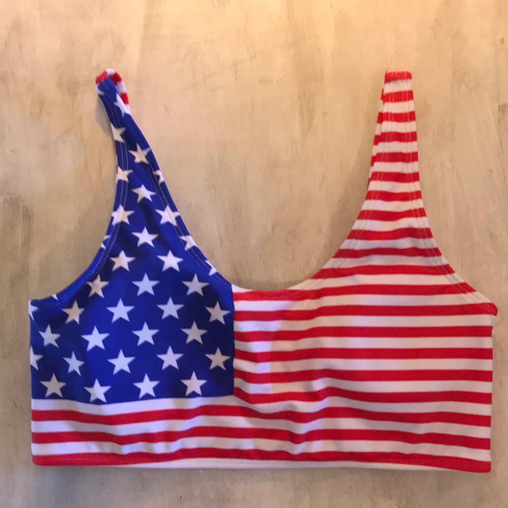 Sporty Stars and Stripes Swimsuit Top